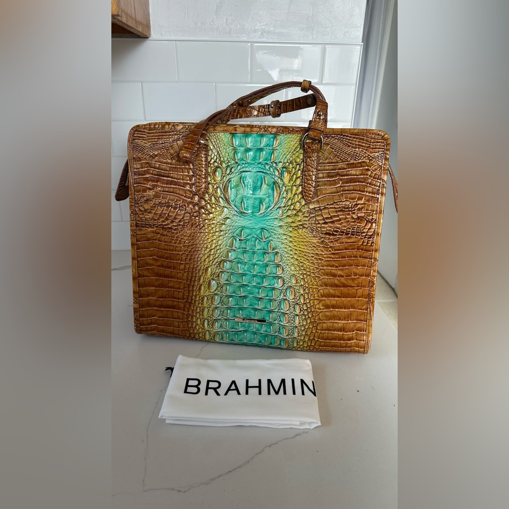 Brahmin Tia cactus ombré Melbourne genuine leather